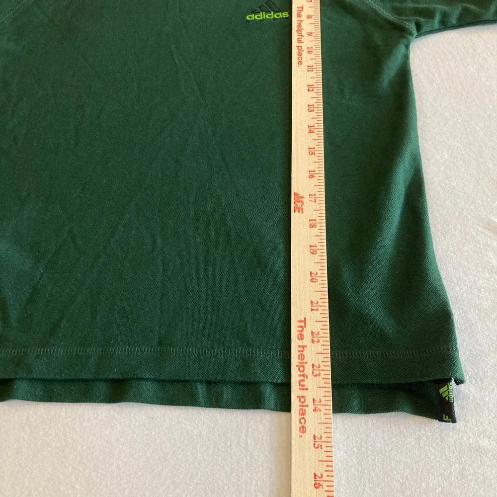 NEW Adidas Golf Youth Medium V-Polo Shirt Green Chlorophyll Ivy Cotton Pique NWT